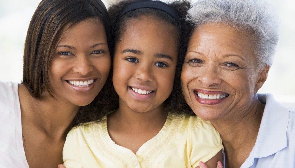 women family Grandmother with adult daughter and grandchild