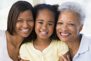 women family Grandmother with adult daughter and grandchild
