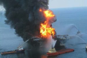 BP Oil Spill explosion flames burning fire ocean drilling fracking