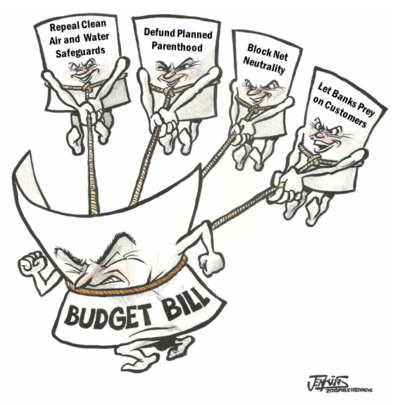Riders Cartoon stop riders budget riders planned parenthood banks clean air congress bill budget