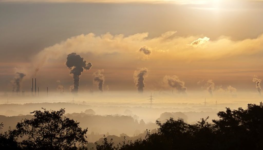 burning coal smog smoke ozone layer hazardous factory train mountains pollution