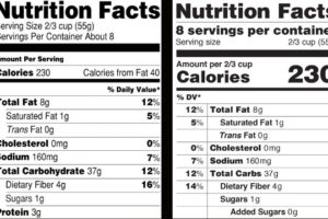 nutrition-label nutrition facts calories carbs fat sodium cholesterol protein sugar fats serving size food